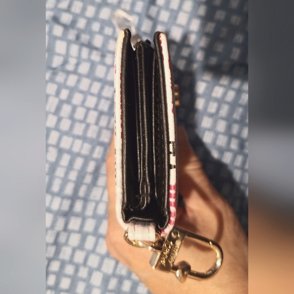 Betsey Johnson Faux Leather All Over Print Card Case Wallet/Key Ring - Picture 2 of 8